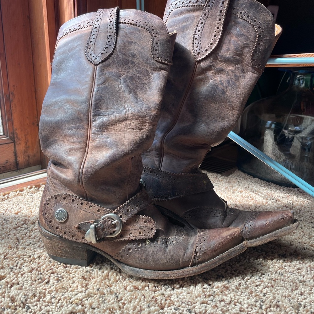 Boot Star Old Gringo Chocolate Brown Leather Cowboy Boots 14”